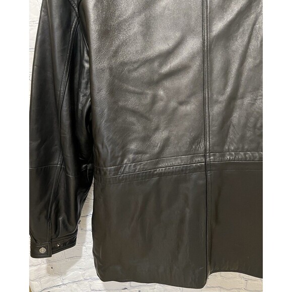 Y2k 2000s Black Leather Brandini Long Jacket Men's Size Large - Picture 6 of 9